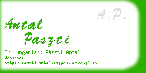 antal paszti business card